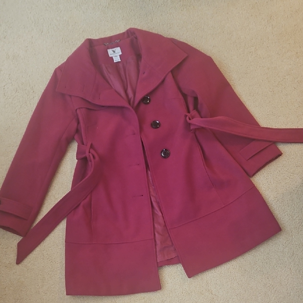 Worthington Women's Deep Pink Pea Coat
